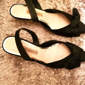 Zara kitten heel with statement bow size 9.5